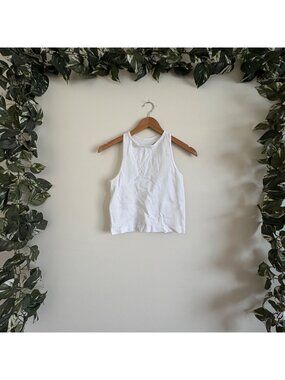 Free People Intimately Ribbed Racerback Cropped Tank Top White Women’s Sz XS/S